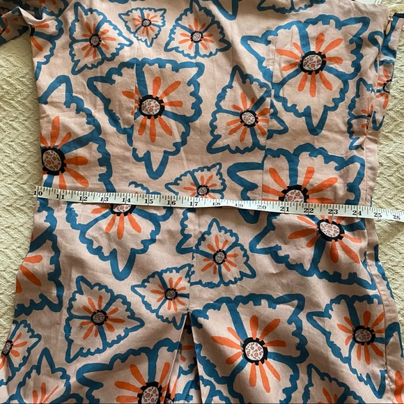 Anthro Atelier one sleeve Nadia floral romper lavender purple M - Picture 7 of 15